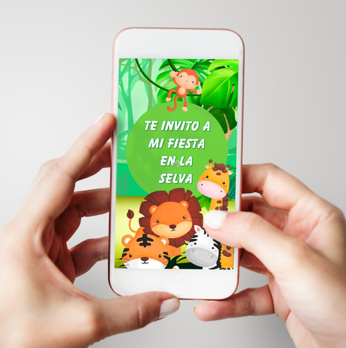 Invitación Animada Personalizada Animales De La Selva