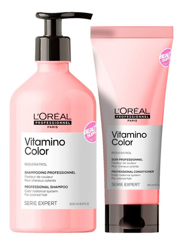 Pack Loreal Shampoo Y Acondicionador Vitamino Color 500ml