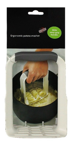 Machacador De Papa Prensador Utensilio Vegetales Cocina 9855 Color Del Mango Blanco