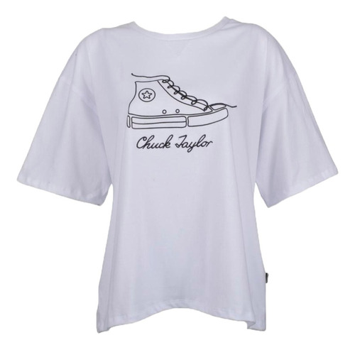 Converse Remera Lifestyle Mujer Mc All Star Ct Blanco Ras