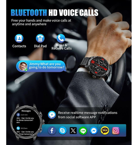 Reloj Inteligente Hirreo Fv13 Con Pantalla 4.7cm Y Linterna