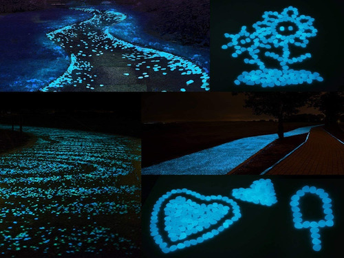 Piscina Jardín 100 Piedras Brillantes en la Oscuridad Dyrenson pecera Piedras solares para Paseos Acuario Piedras Luminosas Decorativas Patio Azul 
