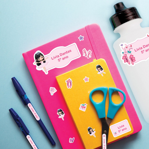 Etiqueta Escolar Personalizada Bailarina 2 Tags Mochilas