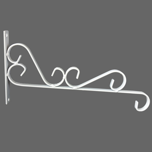 Imagem 3 de 4 de Gancho Suporte Rústico P/ Planta Parede 30cm Branco Kit C/ 2