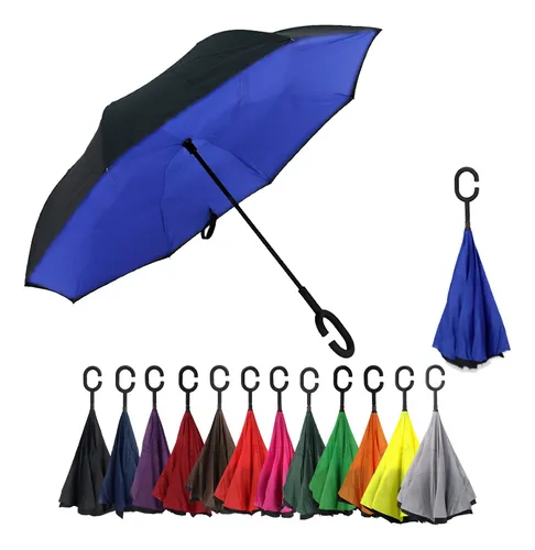 Guarda Chuva Invertido Tecido Duplo Impermeável Reforçado