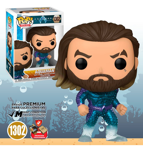 Funko Pop Aquaman Traje Azul #1302 Reino Perdido Dc Comics