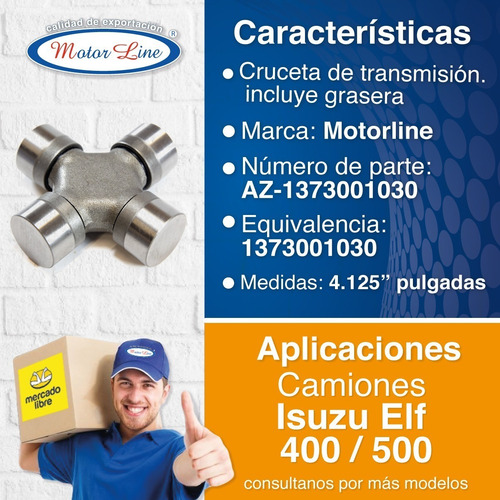 Imagen 2 de 10 de Cruceta Isuzu Elf 400 / 500 Grande Az1373001030