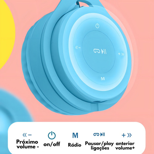 Fone Ouvido Sem Fio Bluetooth Recarregável P2 Sd Fm Rosa