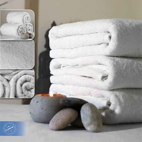 10 Toallas Pullman Hoteleras Real 40x70 180g. Blancas Color Blanco Facial