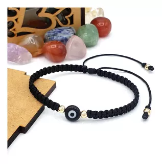 Pulsera Ojo Turco Negro Oro Laminado 18k Iconic Store