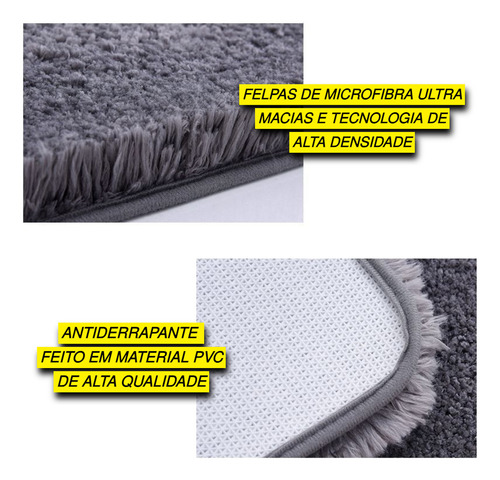 Tapete Banheiro Box Chuveiro Absorvente Microfibra Felpudo Cor Cinza