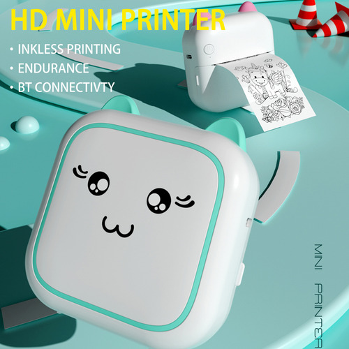 Mini Impresora Térmica: Portátil, Sin Tinta, Bt, 11 Rollos,
