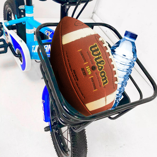 Bicicleta Con Rueditas Para Niños Con Botellita Rodado 18 Color Azul
