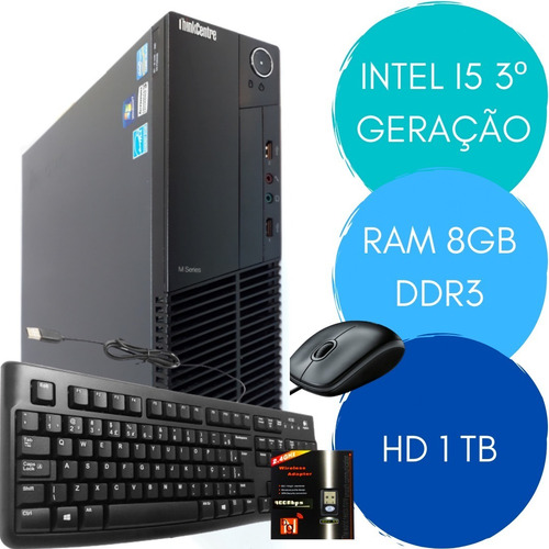 Computador/ Cpu Lenovintel I5 3º Geração 8gb Hd 1tb + Wi-fi