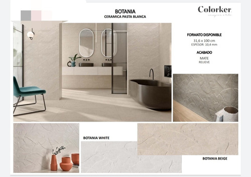 Eu Ceramica Española Botania Beige Relieve Rect 31.6x100 