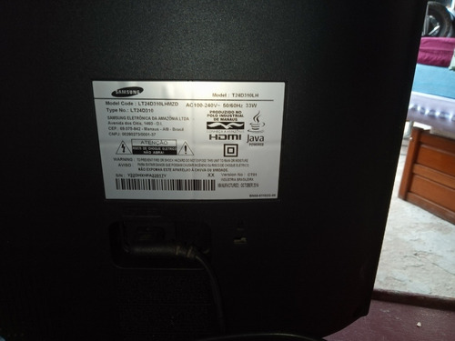 Imagem 6 de 10 de Tv Samsung 24 Model T24d310lh. Problema No Vertical Ver Foto