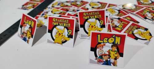 Stickers Pokemon Pikachu Cierre Bolsita Personalizados X35u
