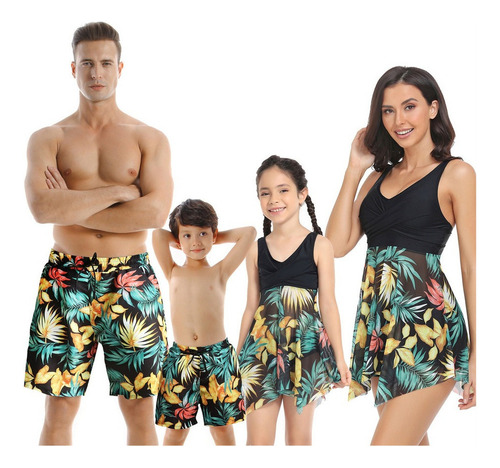 Trajes De Baño Bikini Playa Estampado For Padres E Hijos