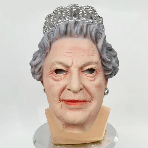 Máscara De Látex Queen Elizabeth Para Mujer Mayor, Abuela Hu