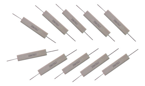 ' 10 Piezas Resistencia De Cemento De Cerámica 20w 10ohm