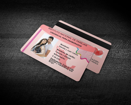 Credencial Identificación Para Enamorados De Pvc