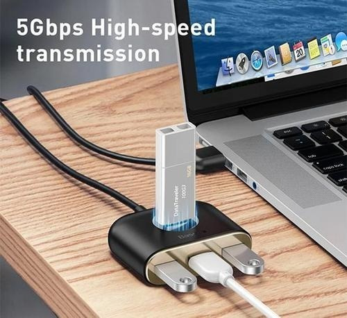 Imagen 4 de 6 de Adaptador Hub Usb 3.0 4 Puertos Round - Baseus