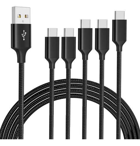 Cable Usb Tipo C Jinglexin 5pack (3/3/6/6/10ft) Cable Usb C 