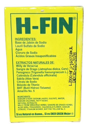 Jabón H-fin Willy De Veracruz, Fenogreco, Calendula 100 G