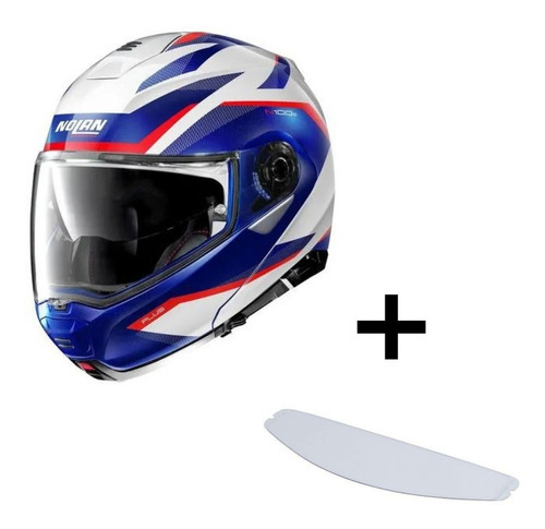 Capacete Nolan N100-5 Plus Overland Azul Vermelho Cor Bmw Cor Azul/Branco/Vermelho Tamanho do capacete 58/M