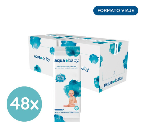 Caja 48 Toallas Húmedas Aqua Baby 30 Uni Aquababy On The Go