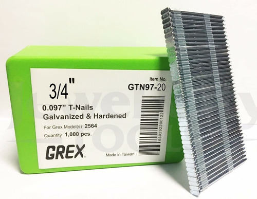 Grex 0,097  3 4  T-uña Para Hormigon Galvanizado Tratado