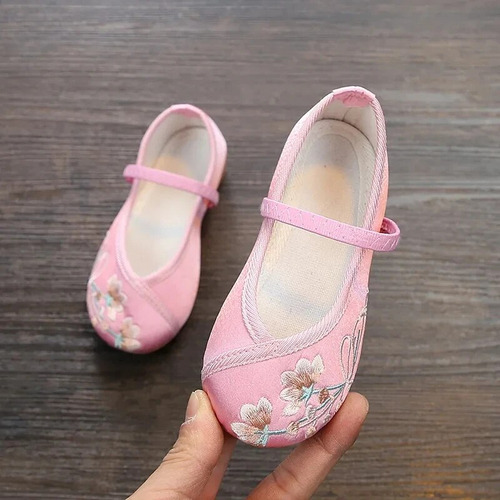 Nuevos Zapatos Bordados Hanfu Para Niñas, Zapatos De Tela Pa