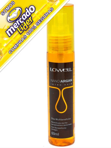 Lowell Óleo Hidratante Nano Argan 60ml Nutrição Anti Frizz