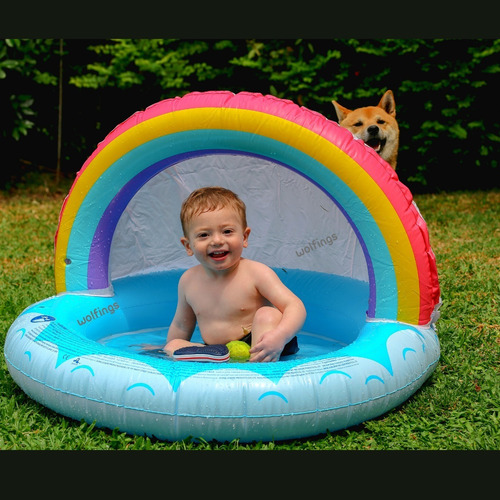 Imagen 6 de 9 de Pileta Inflable Bebe Con Techo Niños Agua Verano Pelotero