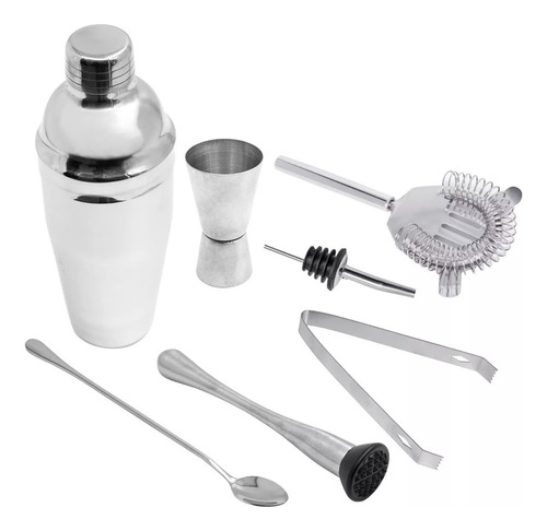 Kit Cocteleria Barman Set  Bartender Profesional Acero Inox