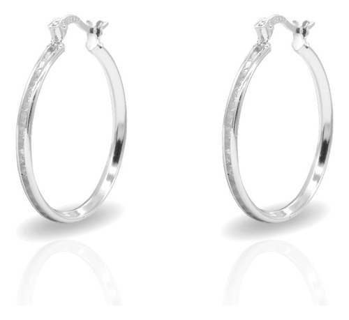 Arracadas, Coquetas Con Zirconias 2cm. Plata .925, Mujer