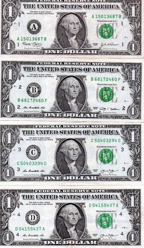 Billetes (12) Dólar: Serie Bancos Emisores - R Federal: A-l