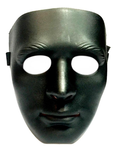 Careta Sin Expresión Blanco O Negro Plástico Duro Máscara