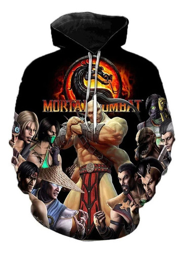 Sudadera Con Capucha Mortal Kombat Estampada En 3d