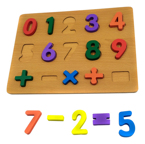 Brinquedo Educativo Quebra Cabeça Numeral Fazer Continhas