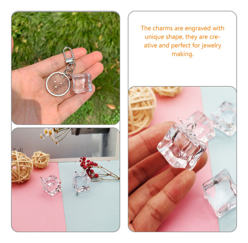 Pendientes Colgantes Transparentes Con Forma De Hielo Transp