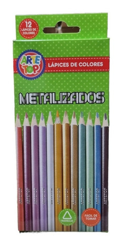 Lapices De Colores Metalizados Artetop 12 Colores