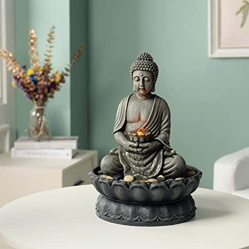 Fuente De Agua De Mesa Con Buda Sentado Para Decoración De