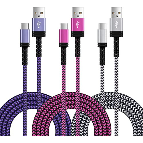 [paquete De 3, 10/6/3 Pies] Cable De Carga Usb C Para Teléfo