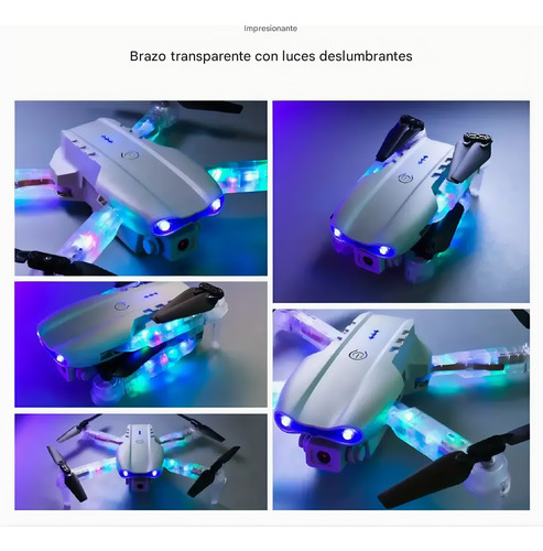 Mini Drone Plegable Camara Video Hd Wifi App Control E88dpro Gris