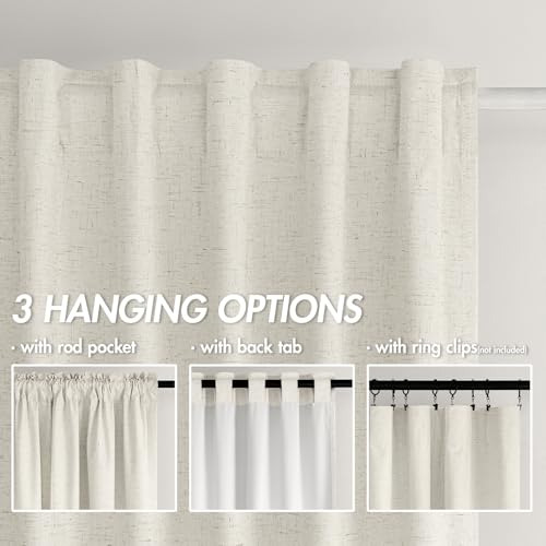 Cortinas Opacas De Lino Anroduo Para Dormitorio De 84 Pulgad