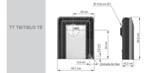 Calefactor Eskabe Titanio Tb 2900kcal/h Tt Tb3 Te Digiya