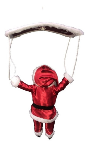 Boneco Papai Noel Vermelho Parapente Enfeite Natal Paraqueda