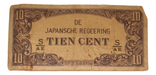 Billete Colección, 10 Centavos Del Gobierno Japonés 1942