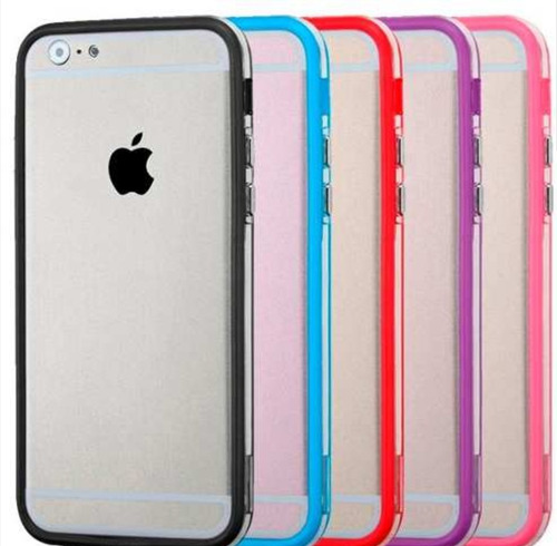 Fundas iPhone 6 Y 6plus, Silicona Transp. C/ Borde Color